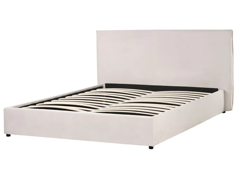 Ottoman Bed LAVAUR Velvet Off-White 160 x 200 cm (EU King Size)_870931