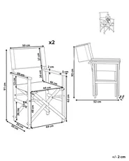Set of 2 Garden Chairs CINE Acacia Wood Off-White_810340