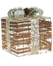 Weihnachtsdekoration 3er Set LED TISSO 20/25/30 cm Weihnachtsgeschenke Braun_1025150