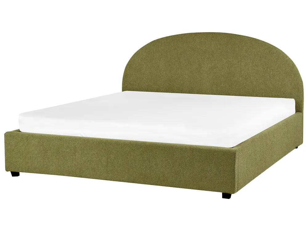 Bett mit Stauraum VAUCLUSE Bouclé Olivgrün 180 x 200 cm_913155