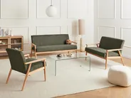 Sofa Set 6-Sitzer ESRUM Stoff Hellbraun / Grün_1015879