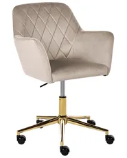 Schreibtischstuhl LELORIA Samtstoff Taupe_1062844