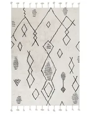 Teppich KEBIR Cremeweiß 160 x 230 cm Baumwolle_830881