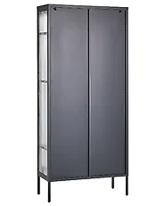 Glazen vitrinekast FOXTON 80 cm Metaal Zwart_850356