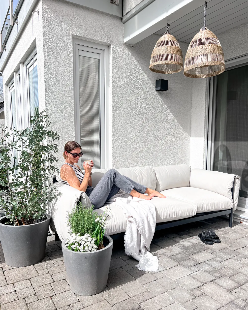 Garden Sofa 3 Seater ESPERIA Metal Grey_916939