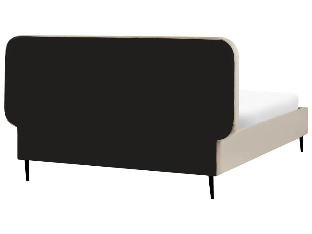 Bed Velvet BRIN 140 x 200 cm (EU Double) Taupe_942104