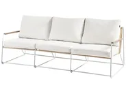 Gartensofa Set 5-Sitzer VENARIA mit Tischen Metall Beige / Weiß_1054004