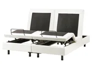 Adjustable Bed without Headboard Boucle DUKE 160 x 200 cm (EU King Size) Off-White_1011447