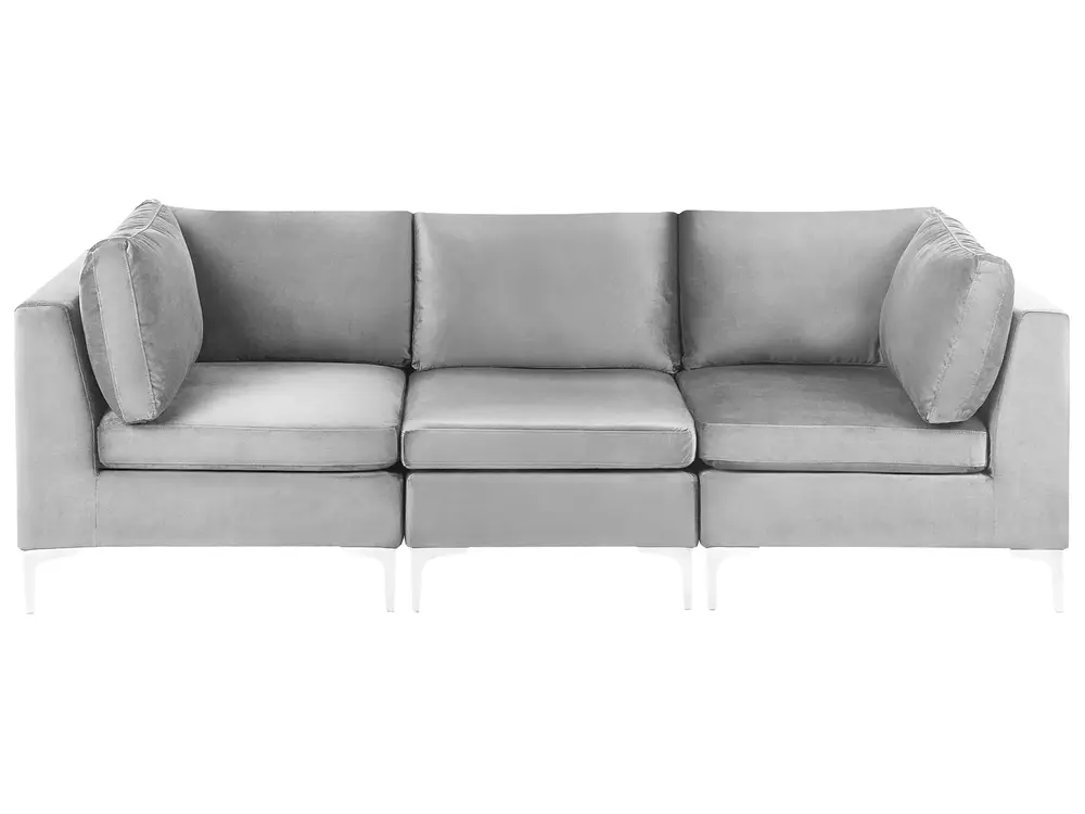 Modulsofa 3-Sitzer EVJA Samtstoff Grau