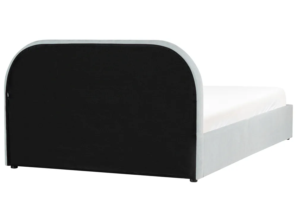 Ottoman Bed QUILLIEN Chenille Light Blue 140 x 200 cm (EU Double)_989841