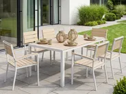 Gartentisch für 6 Personen COMO 150 cm 90 cm Beige_884143
