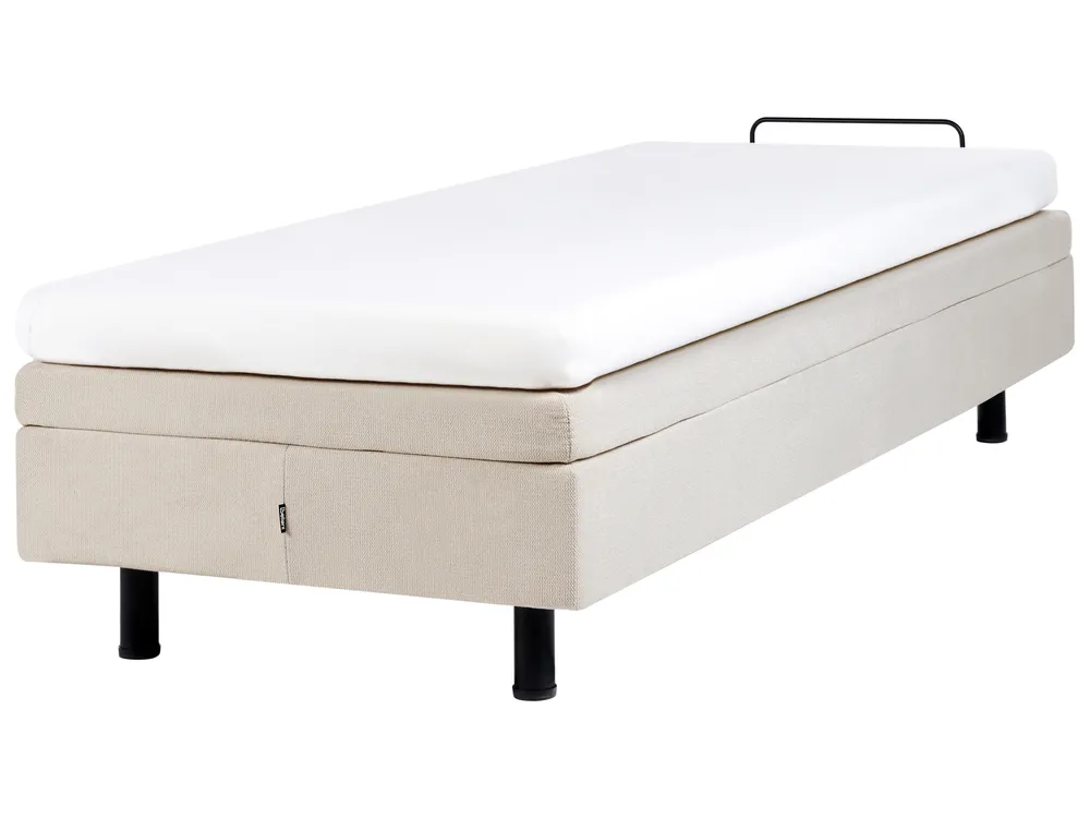 Verstellbares Bett ohne Kopfteil Stoff DUKE II 90 x 200 cm Hellbeige_952187
