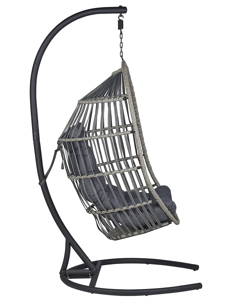 Hängesessel mit Gestell SESIA Polyrattan Dunkelgrau_806051