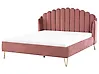 Bett mit Lattenrost Samtstoff AMBILLOU 180 x 200 cm Rosa