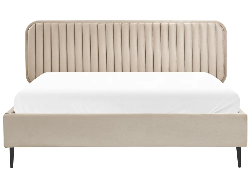 Bed Velvet BRIN 160 x 200 cm (EU King Size) Taupe_942119