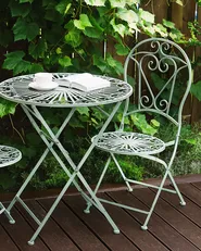 Gartenstuhl 2er Set TRENTO Metall Hellgrün_780725