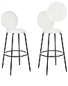 Set mit 2 Barstühlen EMERY Bouclé Weiß