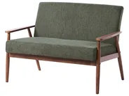 Sofa 2-Sitzer ESRUM Stoff Dunkelbraun / Grün_1014641