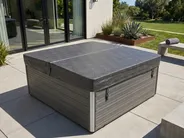 Outdoor Hot Tub with LED OZOGOCHE Grey_1081865