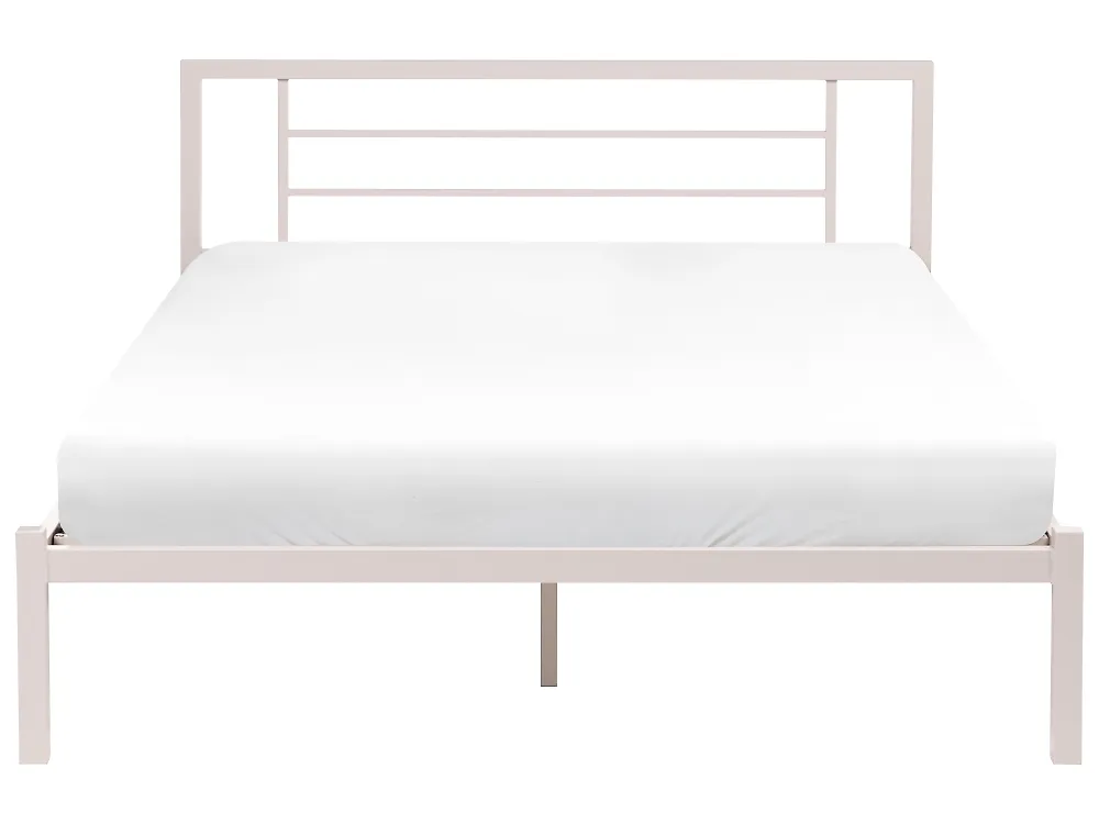 Bett mit Lattenrost Metall CUSSET 160 x 200 cm Hellbeige_1162082