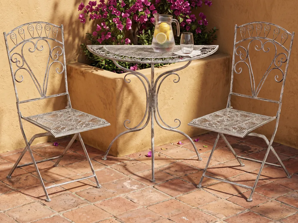 Bistro Set klappbar NURRA Metall Grau_1101464