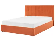 Bett mit Stauraum VION Samtstoff Orange 160 x 200 cm_826785