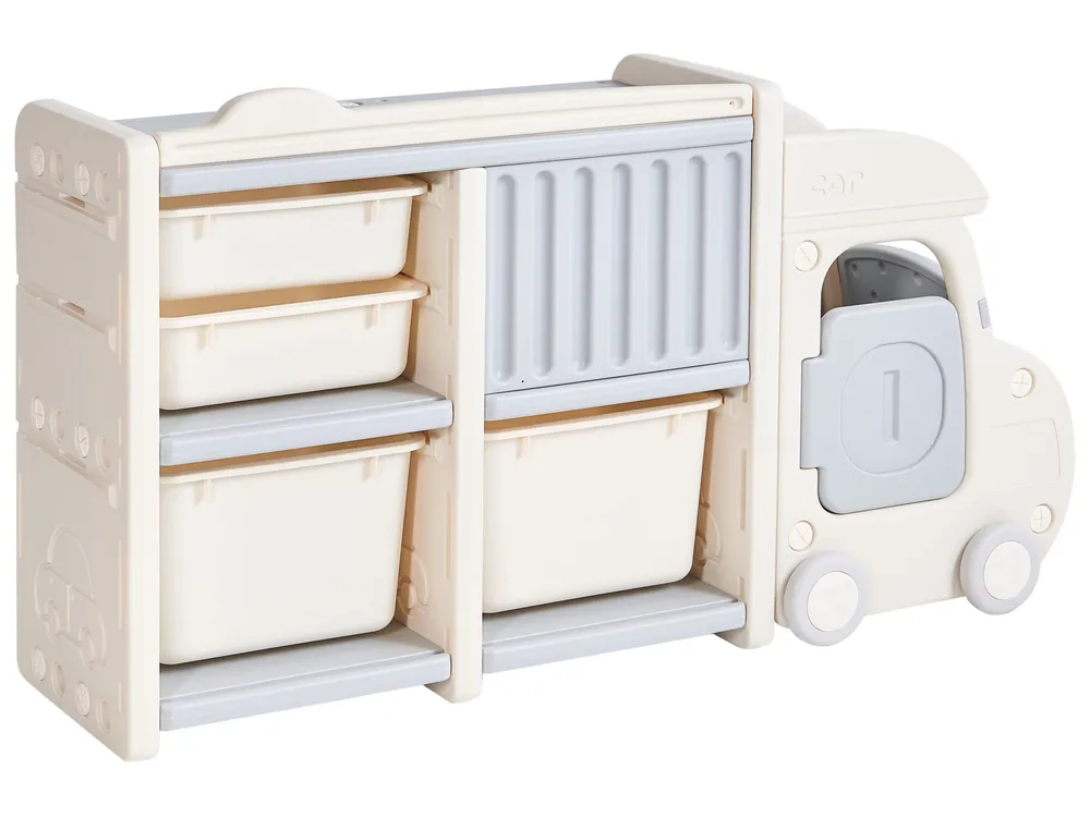 Toy Storage Organiser BULLI Truck 67 cm Beige_1123515