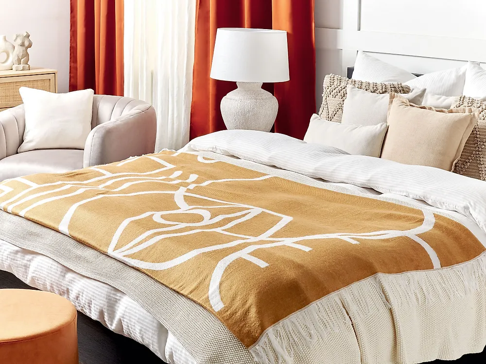 Kuscheldecke PALHI Stoff 130 x 170 cm Orange_1183502