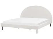Bett mit Lattenrost Bouclé MARGUT 180 x 200 cm Weiß_887261