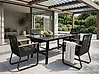 Gartentisch CANETTO 150 cm 90 cm Glas Schwarz
