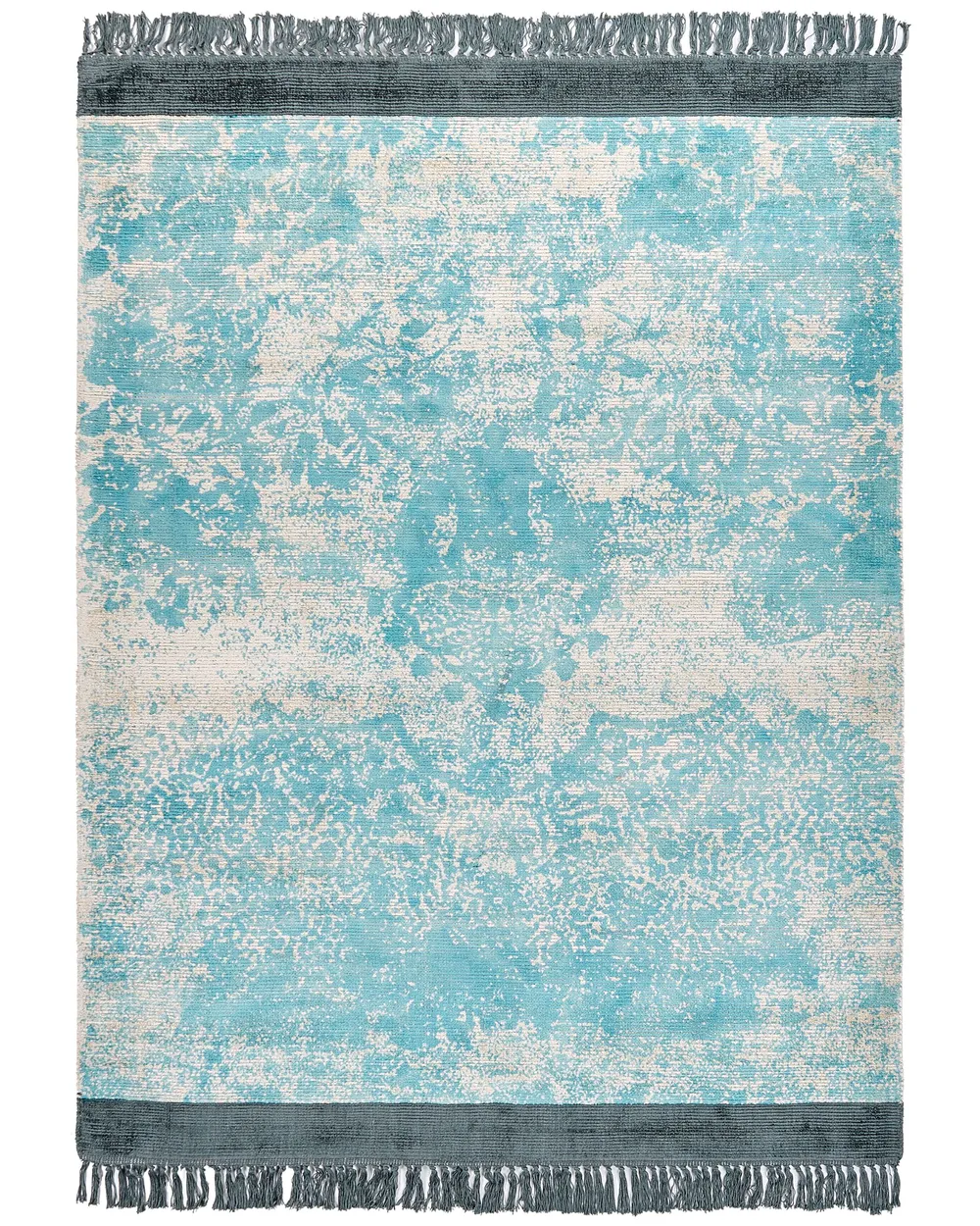 Teppich Viskose hellblau / beige orientalisches Muster verschiedene Größen AKARSU
