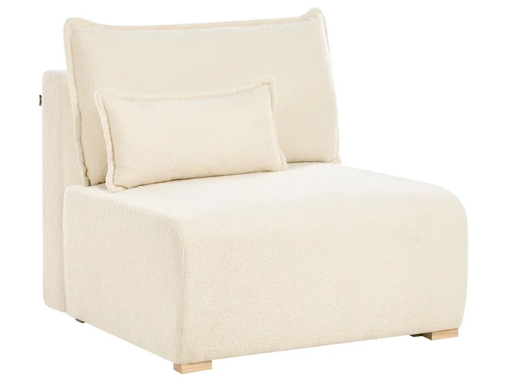 Modul Ecksofa NERBO Bouclé Cremeweiß rechtsseitig_1033929
