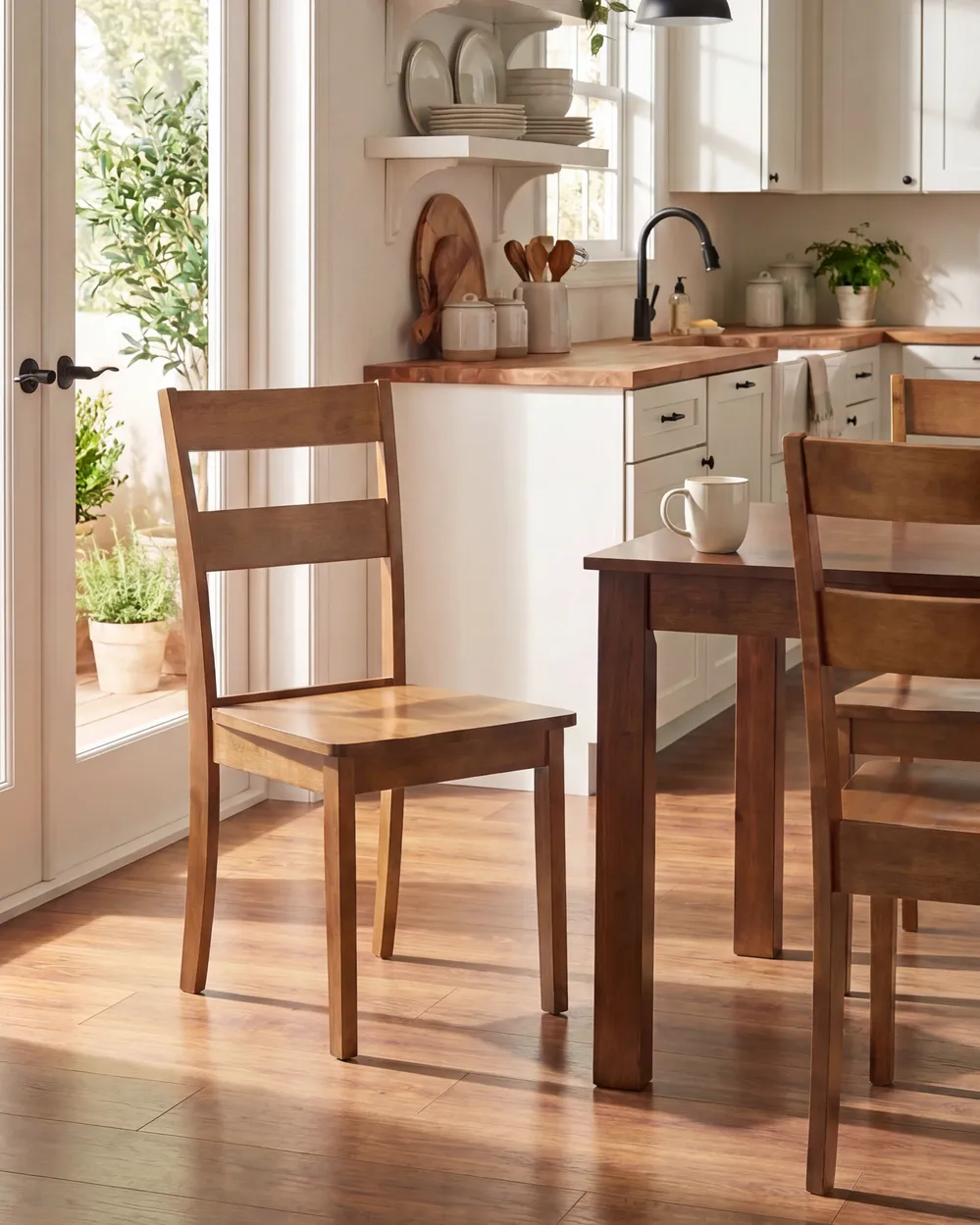 Esszimmerstuhl 2er Set GEORGIA Holz Braun