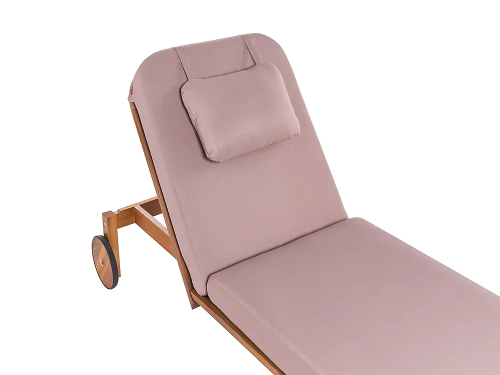 Sonnenliege mit Kissen LATERZA  mit Relaxfunktion zertifiziertes Akazienholz Taupe_1165877