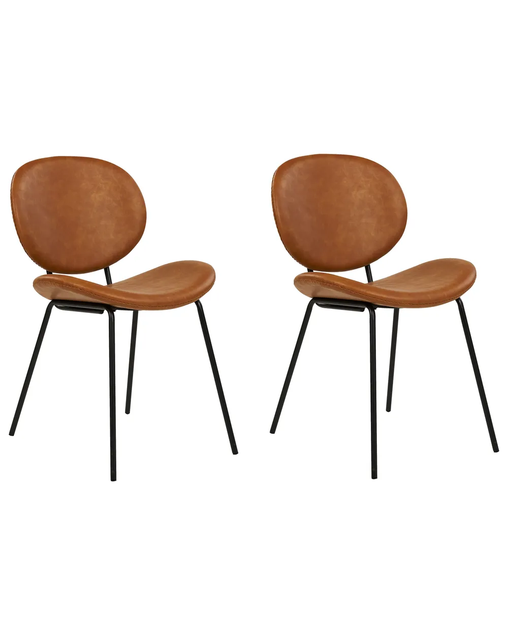 Esszimmerstuhl 2er Set LUANA Kunstleder Goldbraun