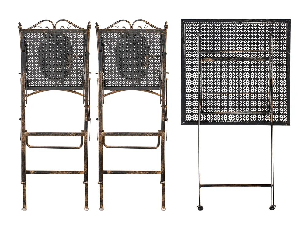 Gartenbar Set klappbar BORMIO Metall Schwarz_967017