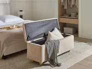 Upholstered Storage Bench SALIDA Fabric Beige_1038303
