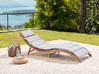 Sonnenliege mit Kissen LUINO Akazienholz Grau