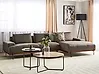 Ecksofa MARIFERD Stoff Braun linksseitig