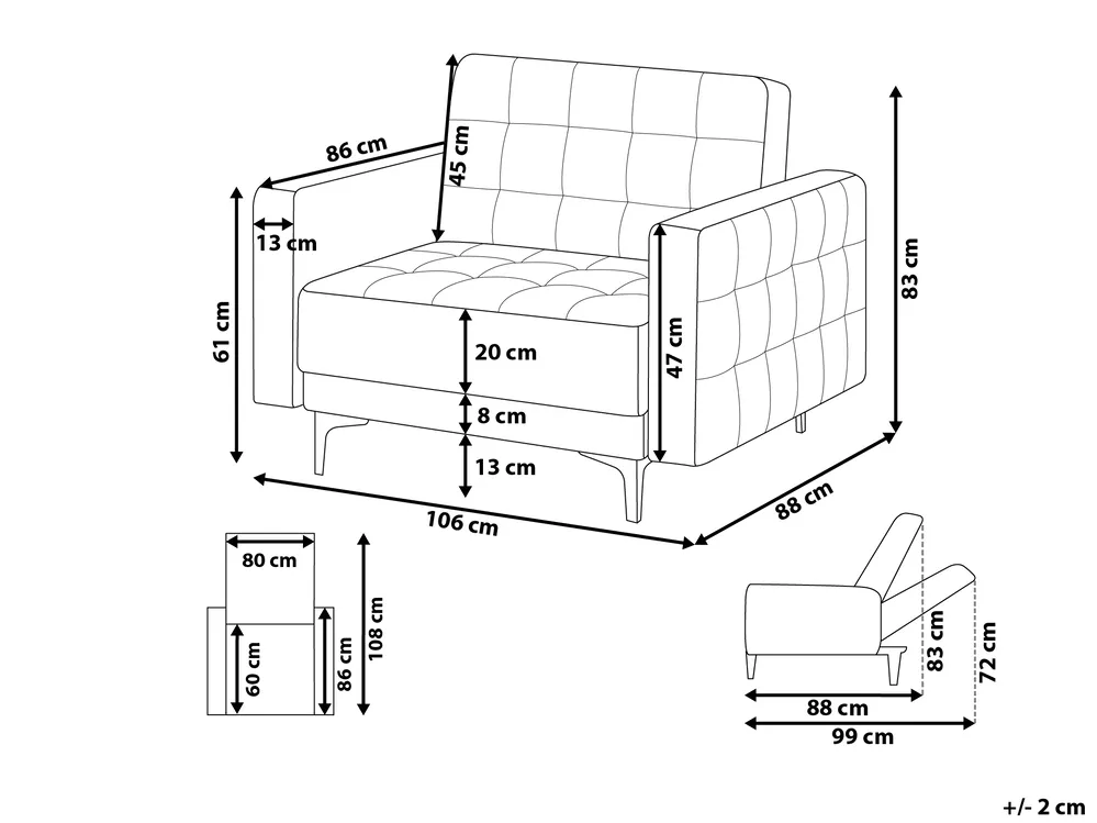 Sessel ABERDEEN Stoff Cremeweiß_1038627