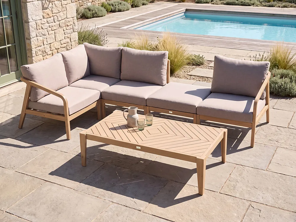 Garden Corner Section RIVELLO Acacia Wood Light Brown_1156407