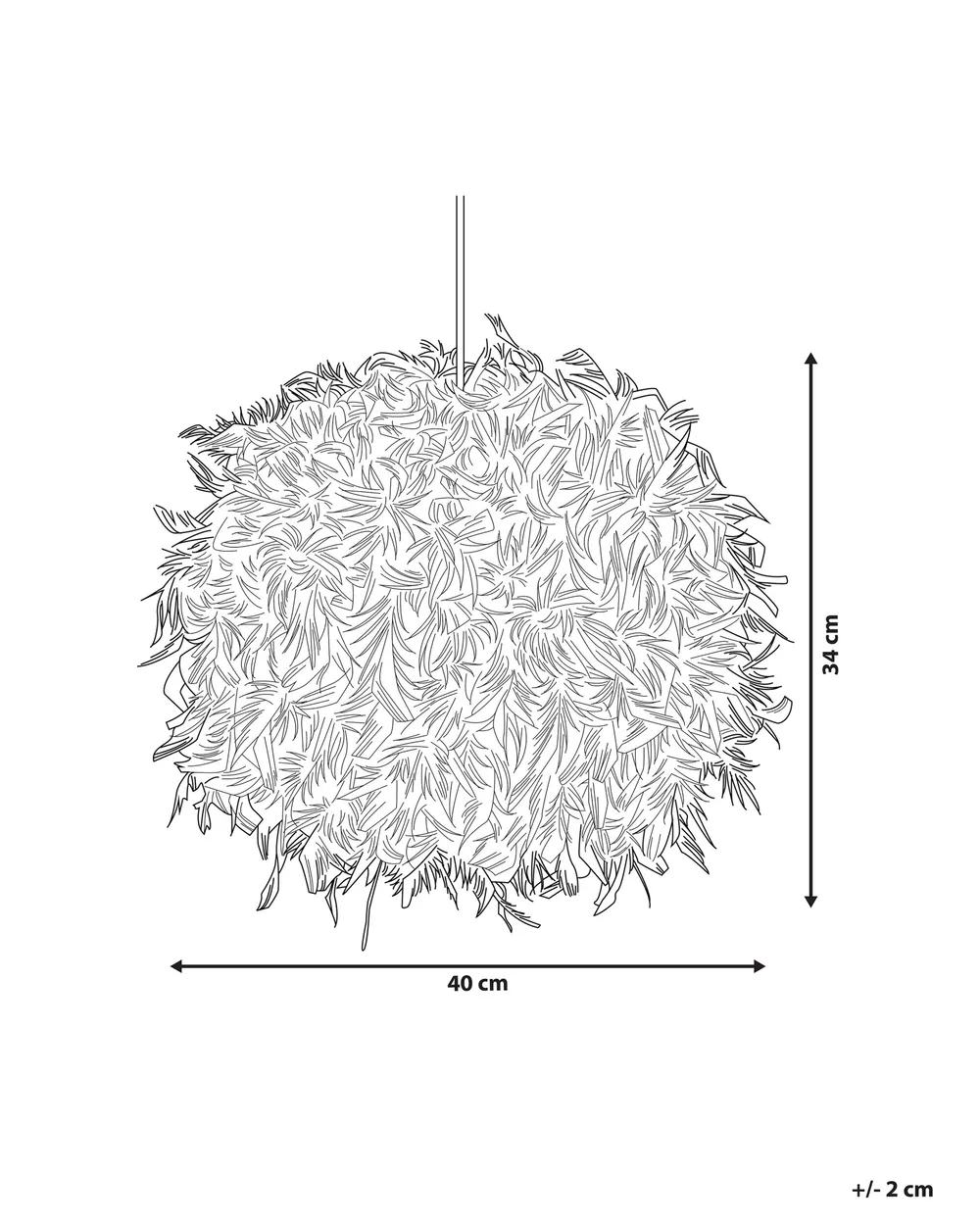 Lustre Plume Blanche 40cm Fait Main - Suspension Lumineuse Élégante Pour Salon Et Chambre