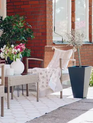 Lounge Set mit Tisch MARSALA Polyrattan Hellbraun_825696
