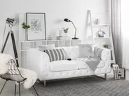 Sofa 2 Seater VISSLAND Faux Leather White_741065