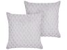 Dekokissen 2er Set PURSLANE 43 x 43 cm Webpelz Hellgrau Geometrisches Muster