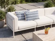 Gartenkissen 2er Set ALPINIA Streifenmuster 30 x 50 cm Blau_1125143