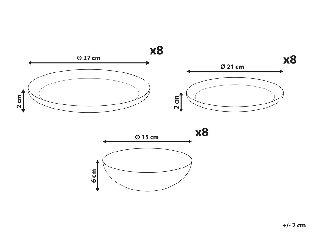 Set of 24 Dinnerware TARRAGON Porcelain White/ Green_1069194
