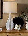 Tischlampe SANTEE Porzellan Cremeweiß