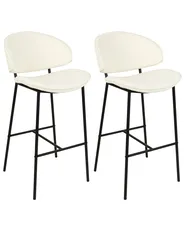 Set mit 2 Barstühlen KIANA Hellbeige_908106