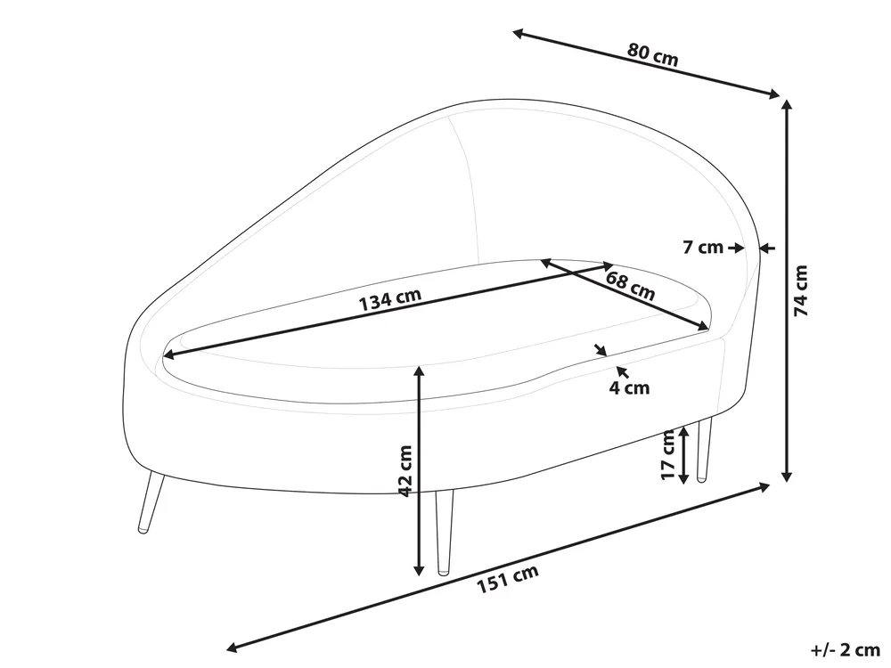 Rechtsseitige Chaiselongue VALREAS Bouclé Cremeweiß_969230